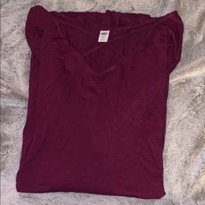 Berry color criss cross tunic